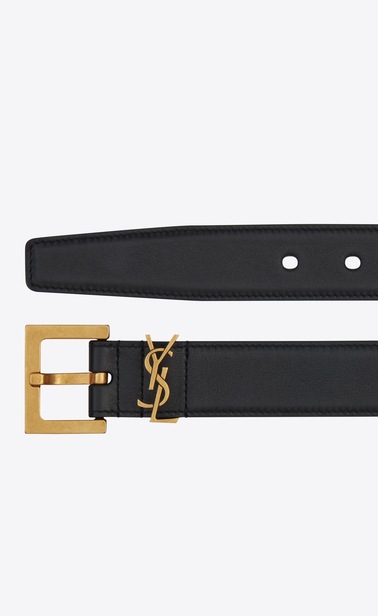 MONOGRAMME Belt with square buckle in smooth leather